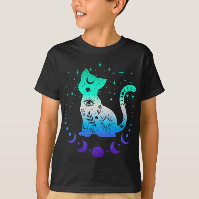 Camiseta New Blue Gay Male Mlm Pride Flag, Astrology Cat  (Frente)