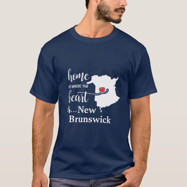 Camiseta New Brunswick Home é onde está o coração (Frente)