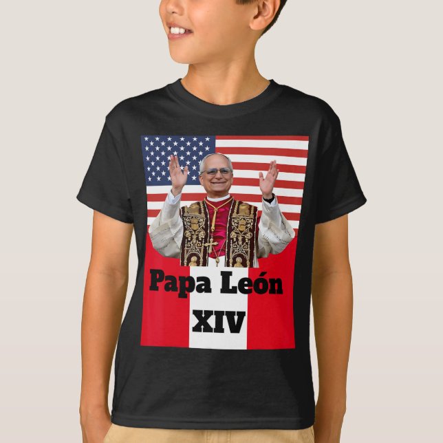 Camiseta New Catholic Pe Leo Xiv Papa León Peru U.s.a. Conn (Frente)