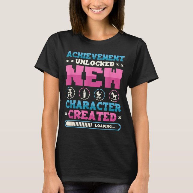 Camiseta New Character D Gamer Pregnancy Announcement  (Frente)