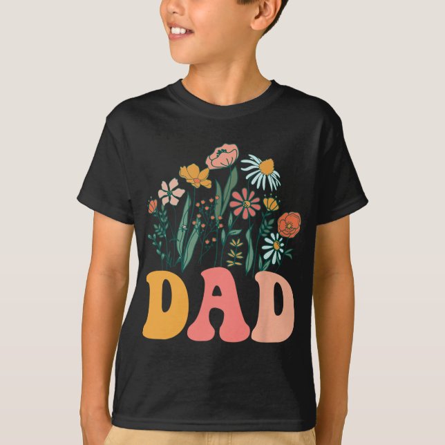 Camiseta New Dad Wildflower First Birthday &amp; Baby Showe (Frente)