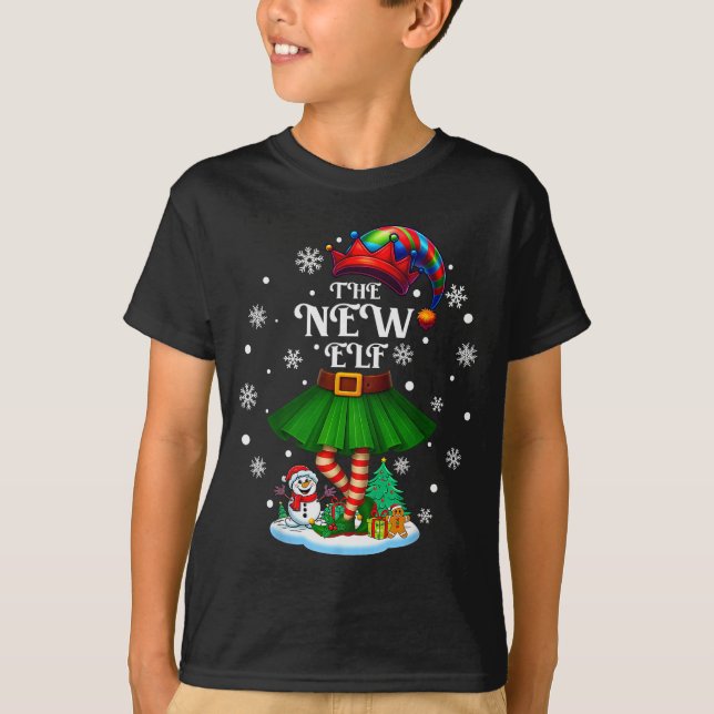 Camiseta New Elf Squad Xmas Women Girls Mom Christmas Famil (Frente)