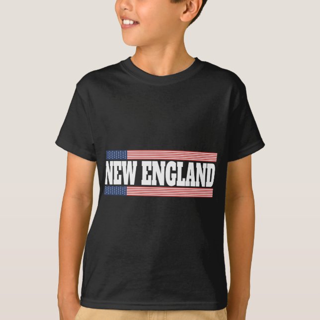 Camiseta New England Usa Flag Patriotic State Varsity New E (Frente)