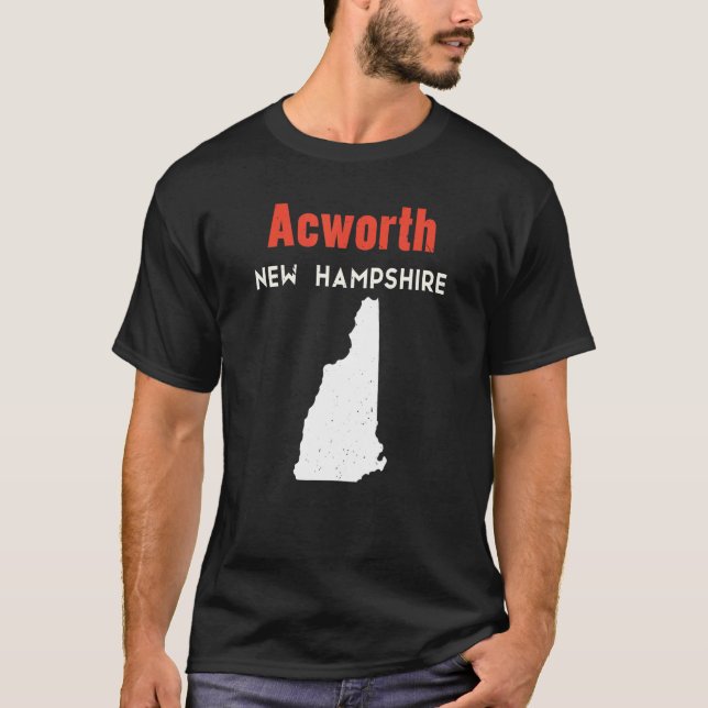 Camiseta New Hampshire EUA State America Viagem Acworth (Frente)