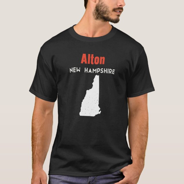 Camiseta New Hampshire EUA State America Viagem Alton (Frente)
