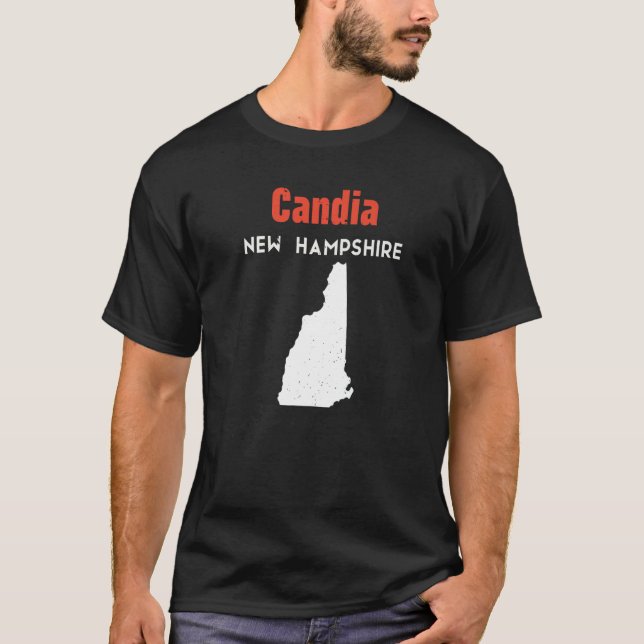 Camiseta New Hampshire EUA State America Viagem Candia (Frente)