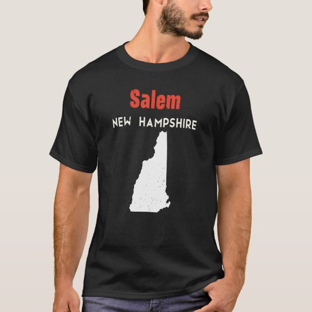 Camiseta New Hampshire EUA State America Viagem Salem (Frente)