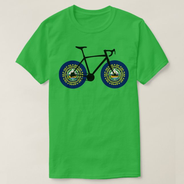 Camiseta New Hampshire Flag Cycling (Frente do Design)