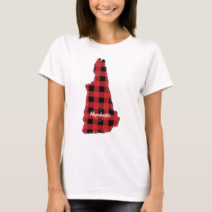 Camiseta New Hampshire Hometown State Xadrez Natal
