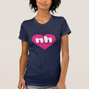 Camiseta New Hampshire hot pink Heart - Eu adoro