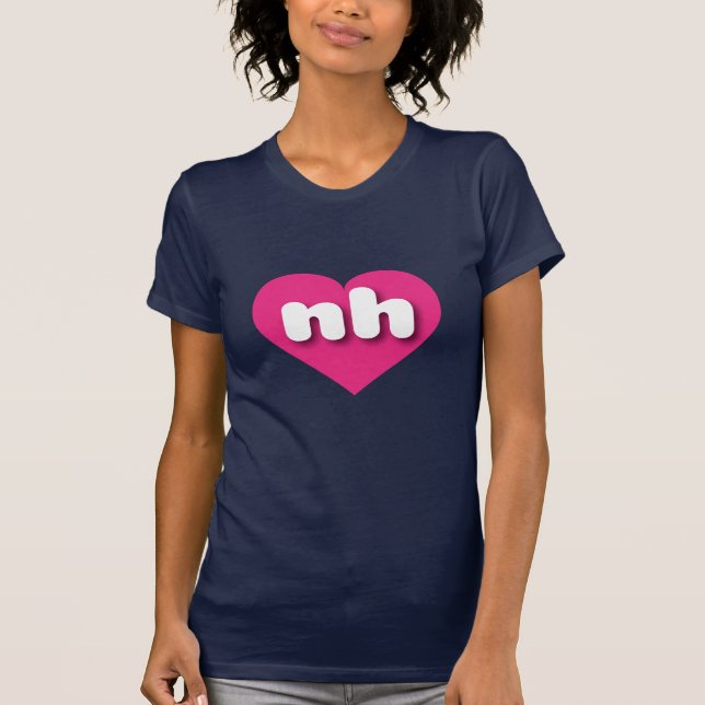 Camiseta New Hampshire hot pink Heart - Eu adoro (Frente)