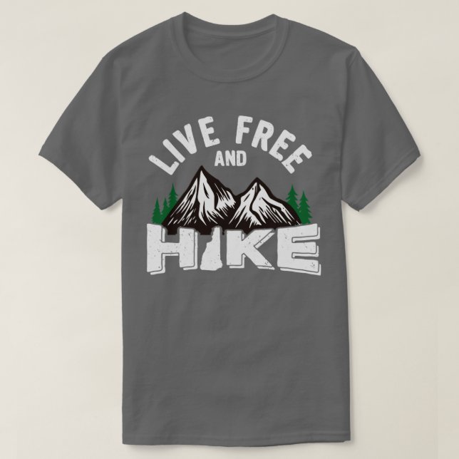 Camiseta New Hampshire Live Free E Hike Gift NH Hiking (Frente do Design)