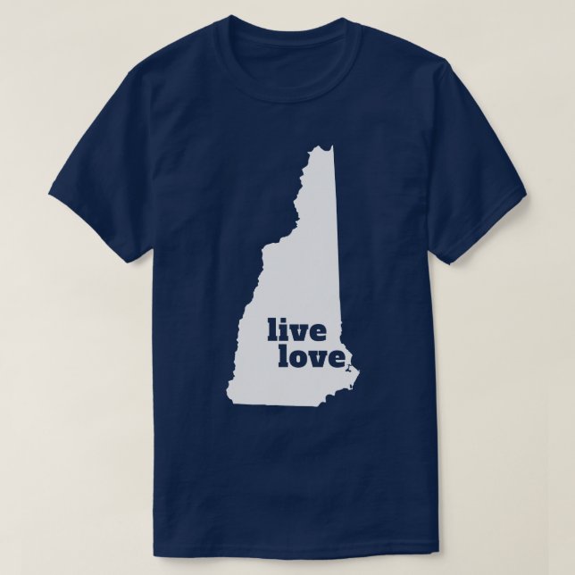 Camiseta New Hampshire Live Love New Hampshire (Frente do Design)