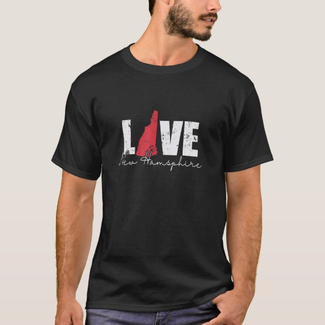Camiseta New Hampshire Love New Hamsphire EUA (Frente)