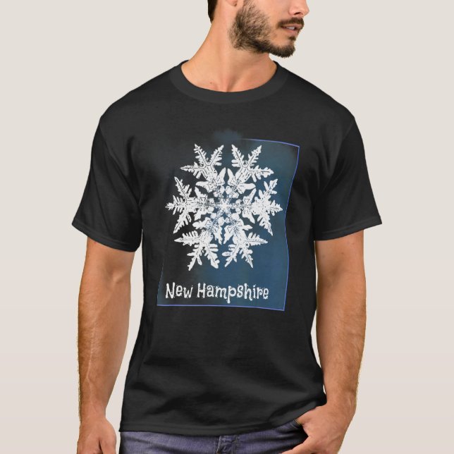 Camiseta New Hampshire Snowflake Para Skier & Snowboarder C (Frente)