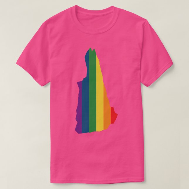 Camiseta New Hampshire State Rainbow (Frente do Design)