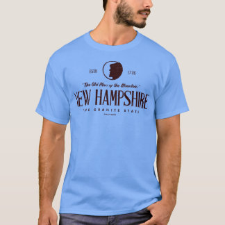 Camiseta New Hampshire The Old Man of Mountain Brown