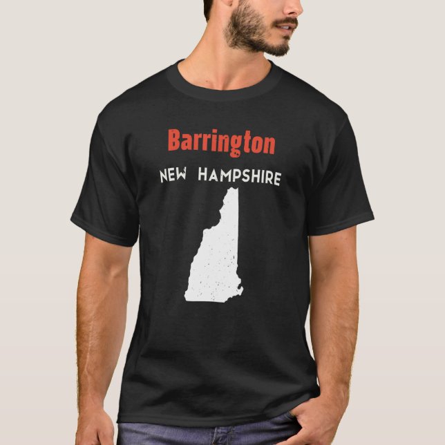 Camiseta New Hampshire Usa State America Viagem Barrington (Frente)
