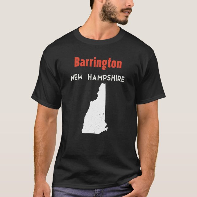 Camiseta New Hampshire Usa State America Viagem Barrington (Frente)
