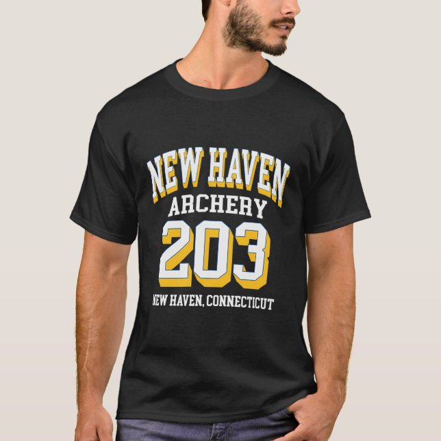 Camiseta New Haven Area Code 203 - For Archery Entusiastas (Frente)