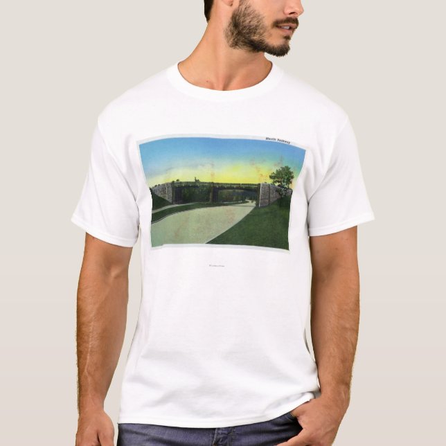 Camiseta New Haven, CTView do Parkway de Merritt (Frente)