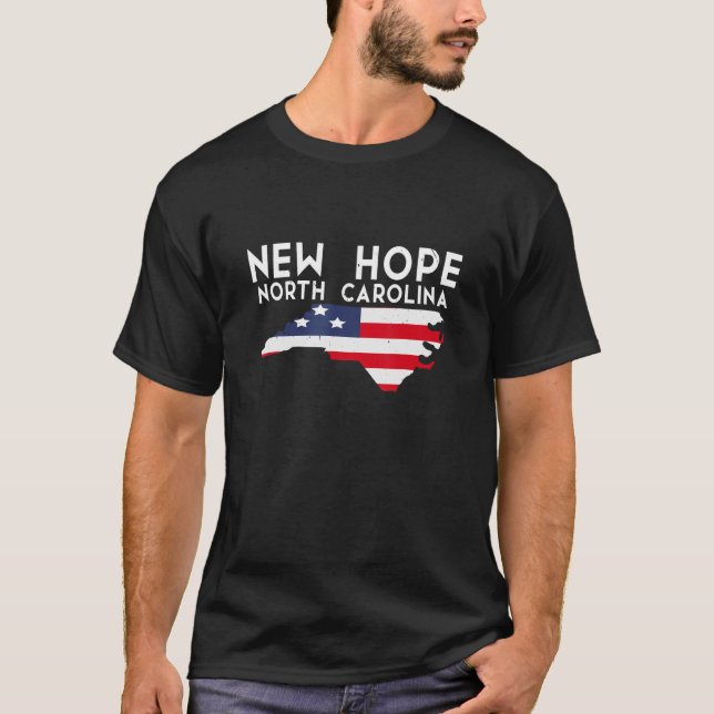 Camiseta New Hope North Carolina EUA State America Viagem (Frente)