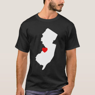 Camiseta New-jersey com coração vermelho