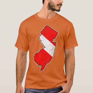 Camiseta New Jersey Dive Flag Scuba Divisão Estado Mapa Div