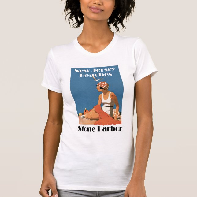 Camiseta New-jersey encalha o porto de pedra do ~ (Frente)