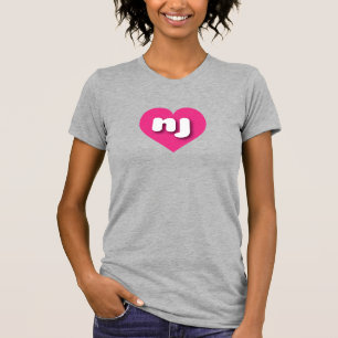 Camiseta New Jersey Hot Pink Heart - Love T-Shirt