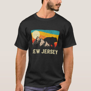 Camiseta New Jersey Nature Wild Bear Retro Sunset Hiking