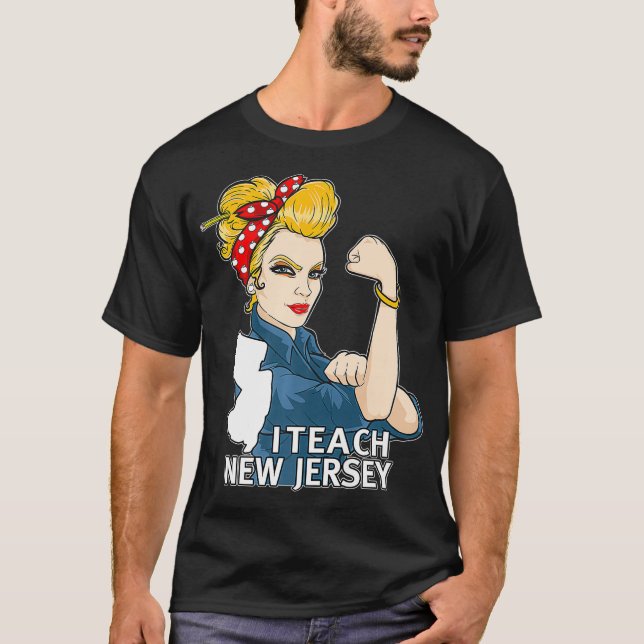 Camiseta New Jersey Red For Ed Blonde Hair Strong Teacher G (Frente)