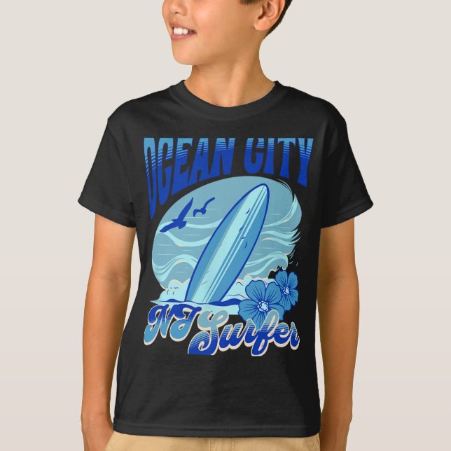 Camiseta New Jersey Surfer Ocean City Nj Surfing Beach Sand (Frente)
