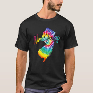 Camiseta New Jersey Tie Dye State Map Pride Hippie Vintage