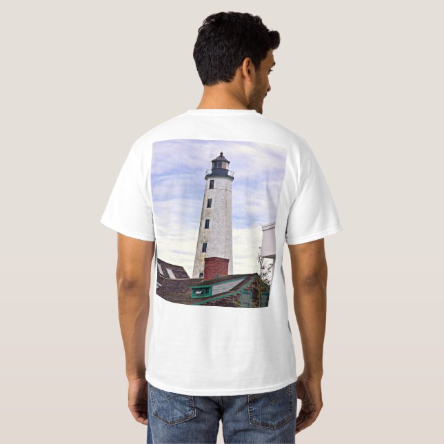 Camiseta New London Harbor Lighthouse CT de lado duplo (Parte Traseira Completa)