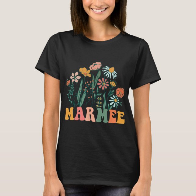 Camiseta New Marmee Wildflower First Birthday &amp; Baby Sh (Frente)