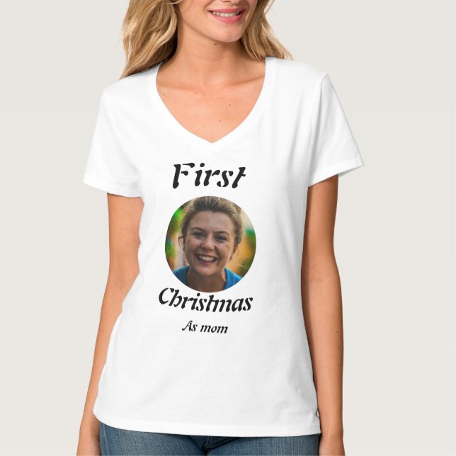 Camiseta New mother 2025 Christmas photo (Frente)