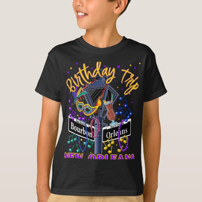 Camiseta New Orleans Birthday Trip French Quarter Girls Tri (Frente)