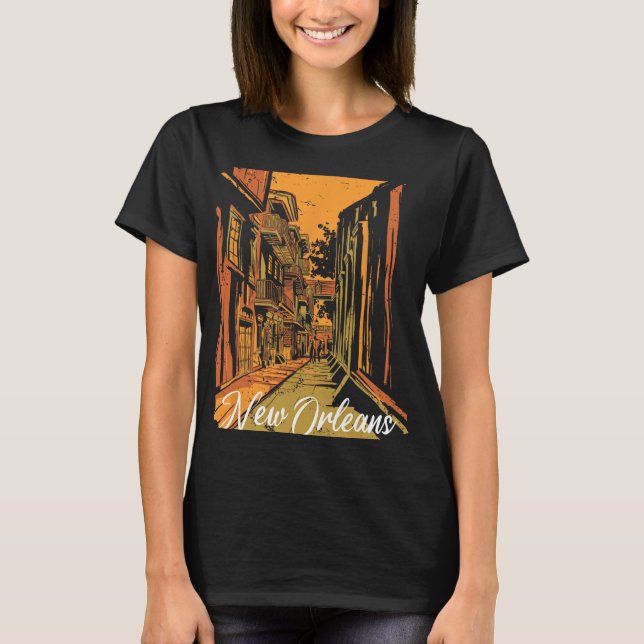 Camiseta New Orleans Bourbon Street Souvenir French Quarter (Frente)