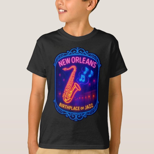 Camiseta New Orleans, Louisiana, Birthplace Of Jazz  (Frente)