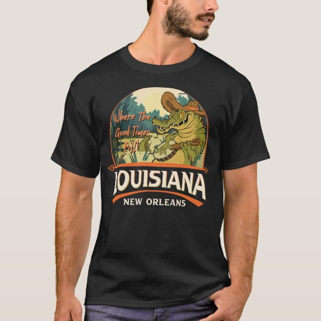 Camiseta New Orleans Louisiana LA USA Swamp Alligator Playi (Frente)