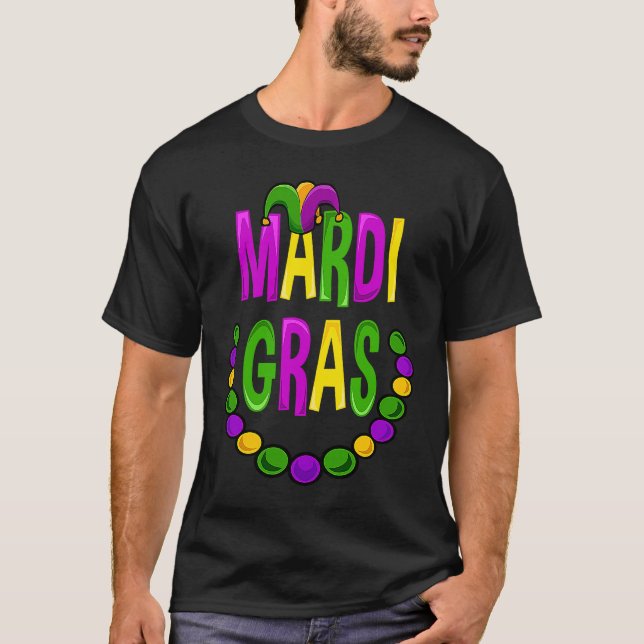 Camiseta New Orleans Mardi Gras Beads  Fat Tuesday Carnival (Frente)