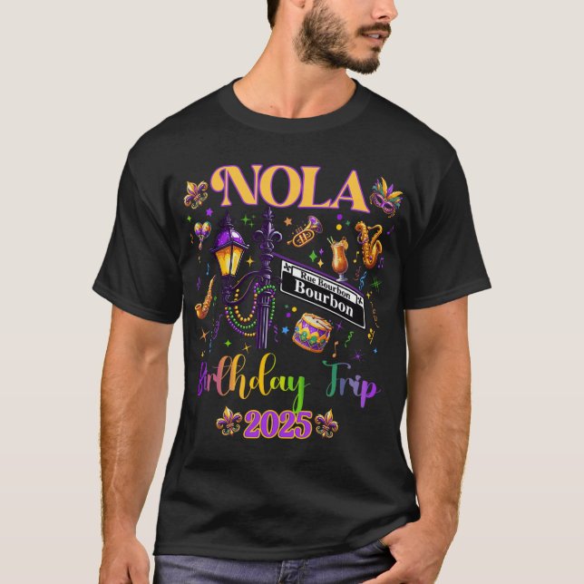 Camiseta New Orleans Nola 2025 Girls' Birthday Bachelorette (Frente)