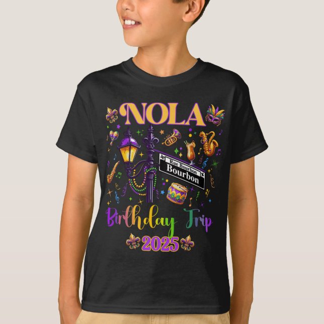 Camiseta New Orleans Nola 2025 Girls' Birthday Bachelorette (Frente)