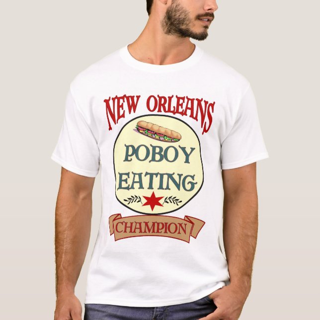 Camiseta New Orleans Poboy Eating Champion (Frente)