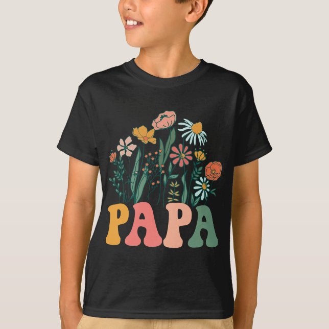 Camiseta New Papa Wildflower First Birthday &amp; Baby Show (Frente)