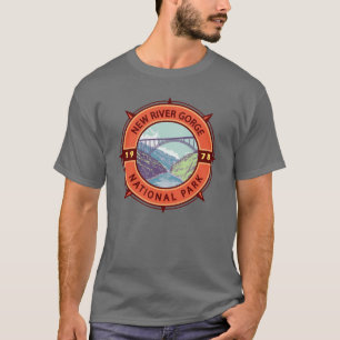 Camiseta New River Gorge National Park Retro Compass Emblem