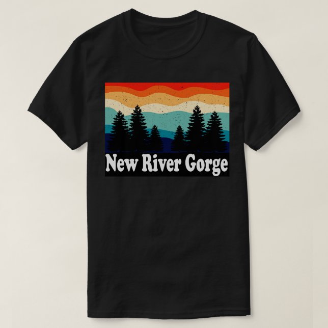 Camiseta New River Gorge West Virginia Retro (Frente do Design)