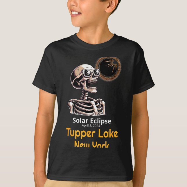 Camiseta New Skeleton Solar Eclipse Tupper Lake (Frente)