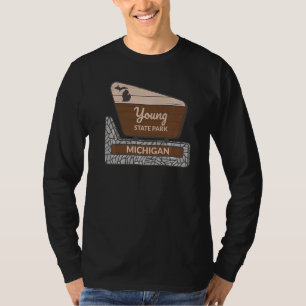 Camiseta New State Park Michigan MI Sinal de boas-vindas Fé